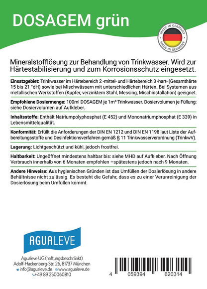 DOSAGEM grün Mineralstofflösung 20 Liter – Härtestabilisierung