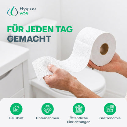 Hygiene VOS Toilettenpapier 3-lagig, 72 Rollen, 250 Blatt, weiss