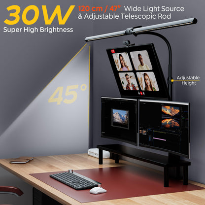 EYOCEAN Doppelkopf Schreibtischlampe Dimmbar – Monitor Tageslicht