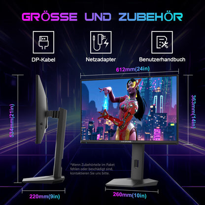 Minifire MFG27F6Q Pro Gaming Monitor 27 Zoll QHD 300Hz Fast-IPS