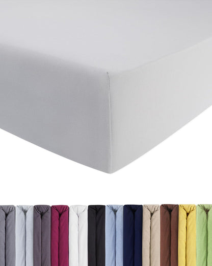ENTSPANNO Spannbettlaken 180x200–200x220 cm Jersey Weiss, weiches Baumwoll-Jersey mit Gummizug