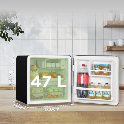 Comfee RCD50BL2EURT(E) Mini-Kühlschrank 47 Liter Retro schwarz