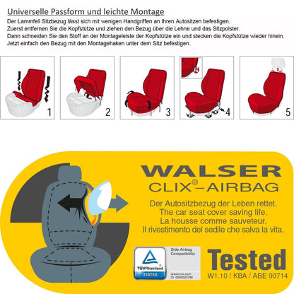 Torrex Lammfell-Sitzbezug Vollbezug Universal - Anthrazit 2Stk