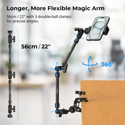 SMALLRIG Magic Arm mit Klemme 22 Zoll, Gelenkarm für Kamera (4766)