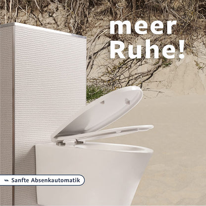 Blauer Hahn WC Sitz Isar oval weiss Duroplast Absenkautomatik