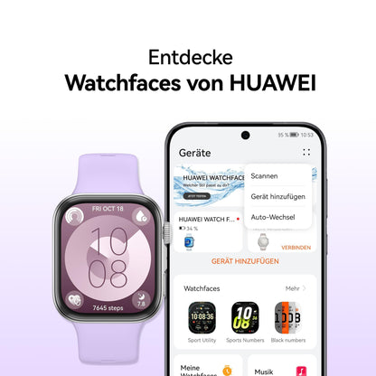 HUAWEI Watch Fit 4 Smartwatch mit Fitness-Tracker, 5 ATM, Grau