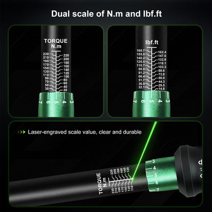 Uharbour Drehmomentschlüssel 1/2 Zoll, 20-230 Nm, 6-teiliges Set