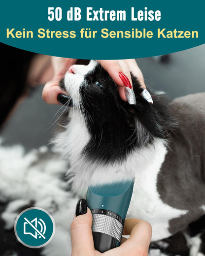 oneisall Katzenschermaschine leise, 5 Geschwindigkeiten, Grün