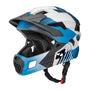 ROCKBROS Kinderhelm Fullface 2in1 mit Kinnschutz, Blau, M 54-57 cm – Fahrradhelm mit abnehmbarer Krempe