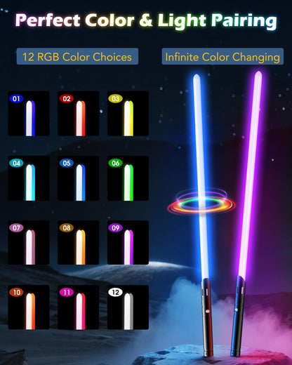 ANASABER S8 Lichtschwert Doppelklinge, 2er-Set, 12 RGB Farben