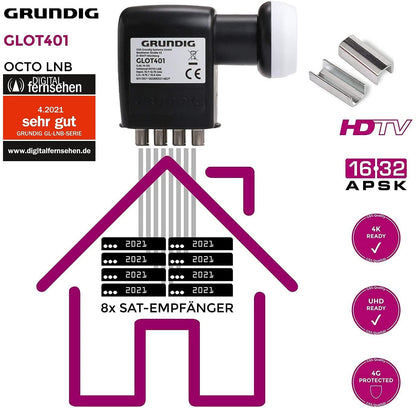 GSS Octo LNB 8-fach mit LTE-Filter, 0,1 dB, Wetterschutzkappe