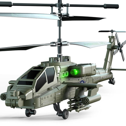 VATOS RC Hubschrauber XK-1 mit 2 Akkus und LED-Licht, ferngesteuerter Spielzeug-Helikopter im Military-Design