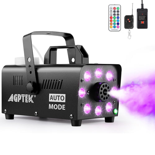 AGPTEK Nebelmaschine mit 2000 CFM, RGB-LED und Fernbedienung, Gehäuse aus Eisen und Aluminium