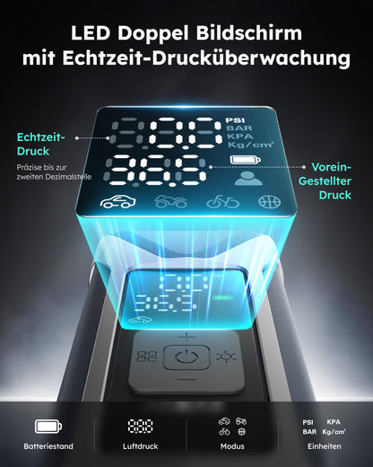ASMAX T10 Elektrische Luftpumpe 160 PSI mit 7500mAh Akku