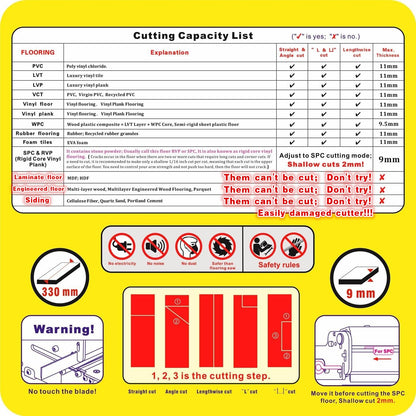 ProfiWerk 330mm Pro Rigid Core Vinylschneider - für SPC/LVT