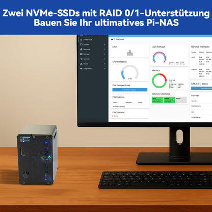 SUNFOUNDER Pironman 5-MAX Gehäuse für Raspberry Pi 5 mit Dual NVMe M.2