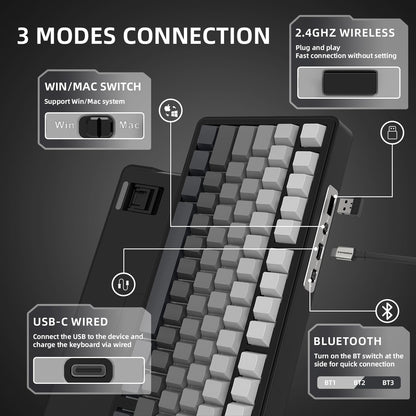 AJAZZ x Attack Shark X85 Mechanische Gaming-Tastatur - 75% kabellos RGB