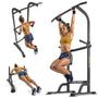 TREX SPORT Power Tower TX-060PR, Dip Station und Klimmzugstange, freistehender Kraftturm bis 150 kg