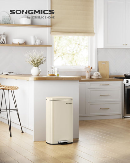 SONGMICS LTB03A02 Tret-Küchenmülleimer 30 Liter Sandbeige