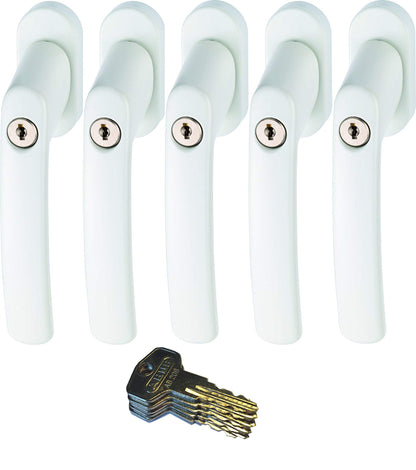 ABUS FG200 Abschliessbarer Fenstergriff – 5er + 2er Set Weiss