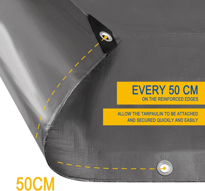 Laneetal 280g/m² PE Abdeckplane Verstärkt – 6x8m