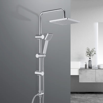 JOHO Edelstahl Regendusche Duschsystem 20x20cm ohne Armatur. Quadratische, flache Edelstahl-Kopfbrause für gleichmäßiges Duschen.