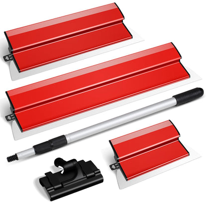 suokoun Flächenspachtel Set 250/400/600 mm mit Teleskopstange, ergonomischer Z-Griff