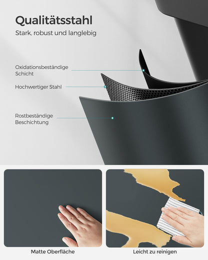 SONGMICS LTB45G Mülltrennsystem Treteimer - 45L Grüngrau-Schwarz