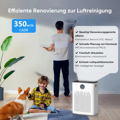 TopClean Grossraum 110 Luftreiniger - H14 HEPA CADR 350 m³/h