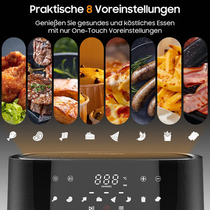 Heissluftfritteuse XXL Air Fryer 9L - Sichtfenster Touchscreen
