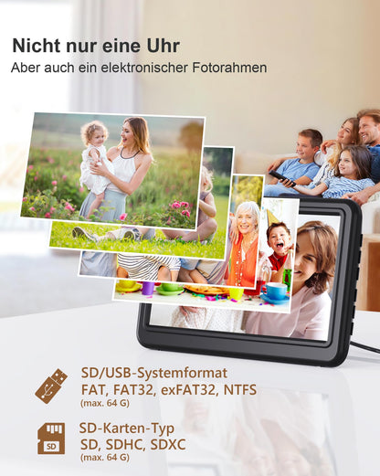 Roxicosly Digitaler Kalender CR1029, Demenzuhr mit Wecker, 7 Zoll