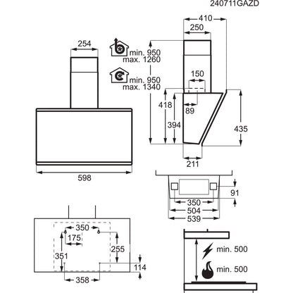 AEG GV77D61SL SilenceTech Kopffreie Wandhaube 60cm Edelstahl