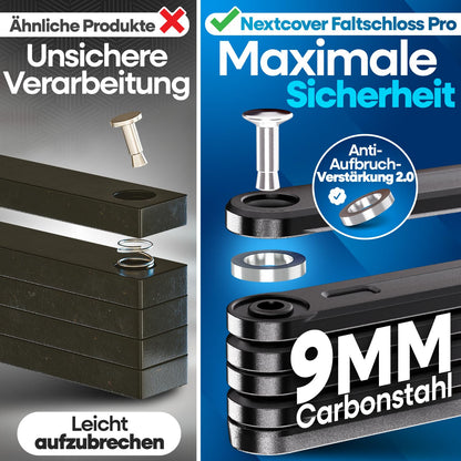 NEXTCOVER® FoldPro Hochsicherheits Faltschloss – 100 cm Halterung