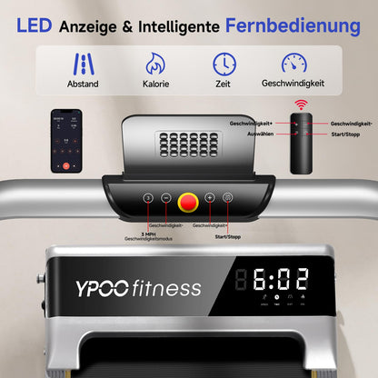 YPOO Laufband Walking Pad – klappbar mit Steigung für Zuhause und Büro