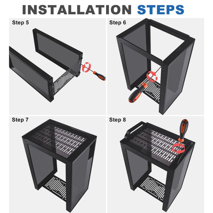 GeeekPi DeskPi RackMate T1 Netzwerkschrank 8U Schwarz