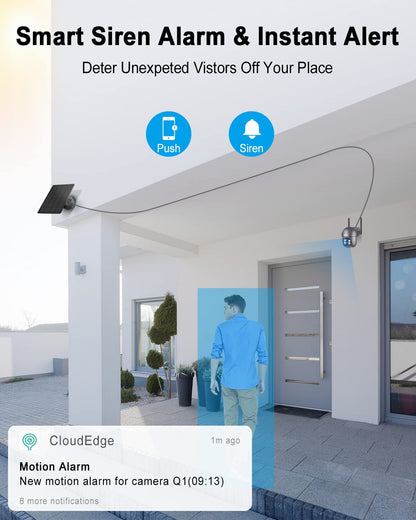 ANRAN 2K Solar Überwachungskamera Aussen WLAN 360° PTZ, 2er-Set