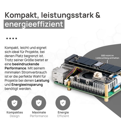 Raspberry Pi 5 8GB Mini-PC Set - PCIe M.2 NVMe 64GB SSD