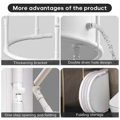 Tragbare Faltbadewanne Eisbad Heissbad – Grau weiss, Oval-Medium