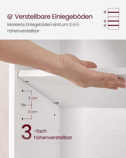 VASAGLE Bücherregal LBC165T14, 5 Ebenen, Standregal, wolkenweiss