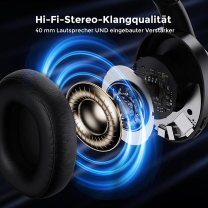 LETSACTIV TH15-A Funkkopfhörer Over-Ear mit TV-Sender, Holzkohle