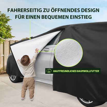 Favoto Vollgarage Winter Schrägheck - Schwarz 400-435cm