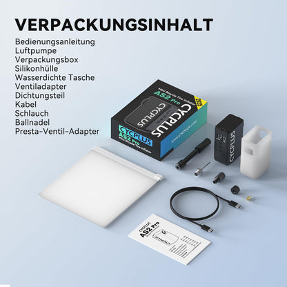 CYCPLUS AS2 PRO Elektrische Velopumpe mit Manometer, 120 PSI