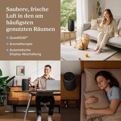 LEVOIT Core Mini Luftreiniger HEPA Filter – Schwarz mit Aromatherapie
