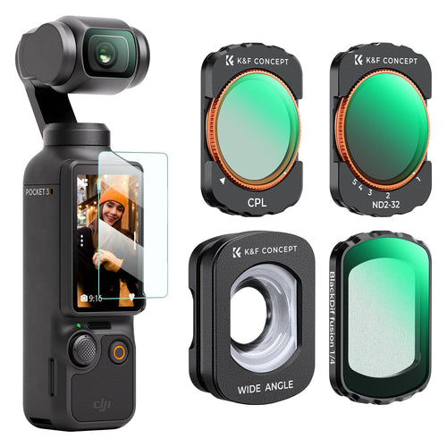 K&F CONCEPT FSD01 Magnetfilter-Set für DJI Osmo Pocket 3/4, 4-teilig aus AGC-Optikglas