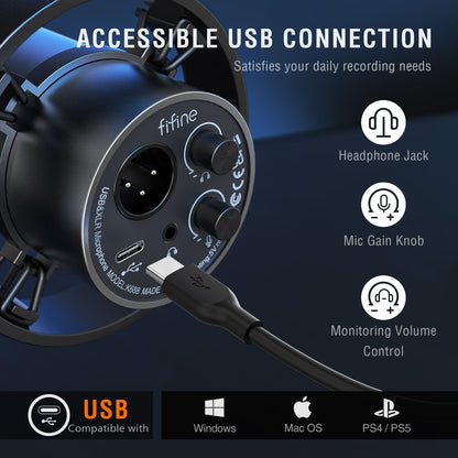 FIFINE Dynamisches Studio Mikrofon – XLR & USB