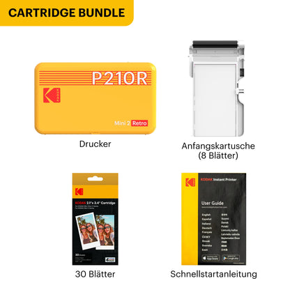 Kodak Mini 2 Retro Mobiler Fotodrucker für Smartphone – Weiss Bundle