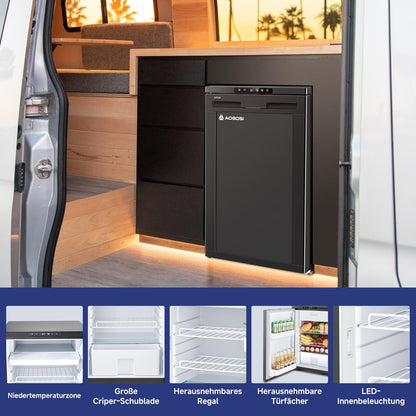 AAOBOSI Kompressor Kühlbox 83L mit App-Steuerung, 12/24V, -20°C
