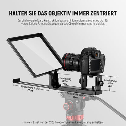 NEEWER BASICS X12B Alu Teleprompter 12 Zoll für DSLR & Tablets