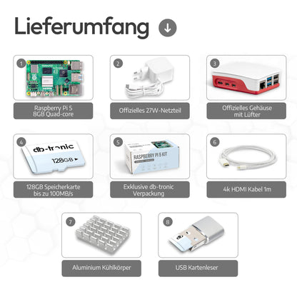 Raspberry Pi 5 8GB Starter-Kit - 128GB Edition