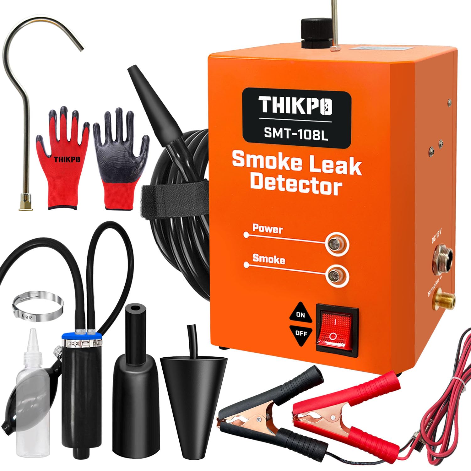 THIKPO EVAP Nebelmaschine 12V Kfz Lecksuchgerät Rauchmaschine TK123 mit Rauchschlauch und Konusadapter